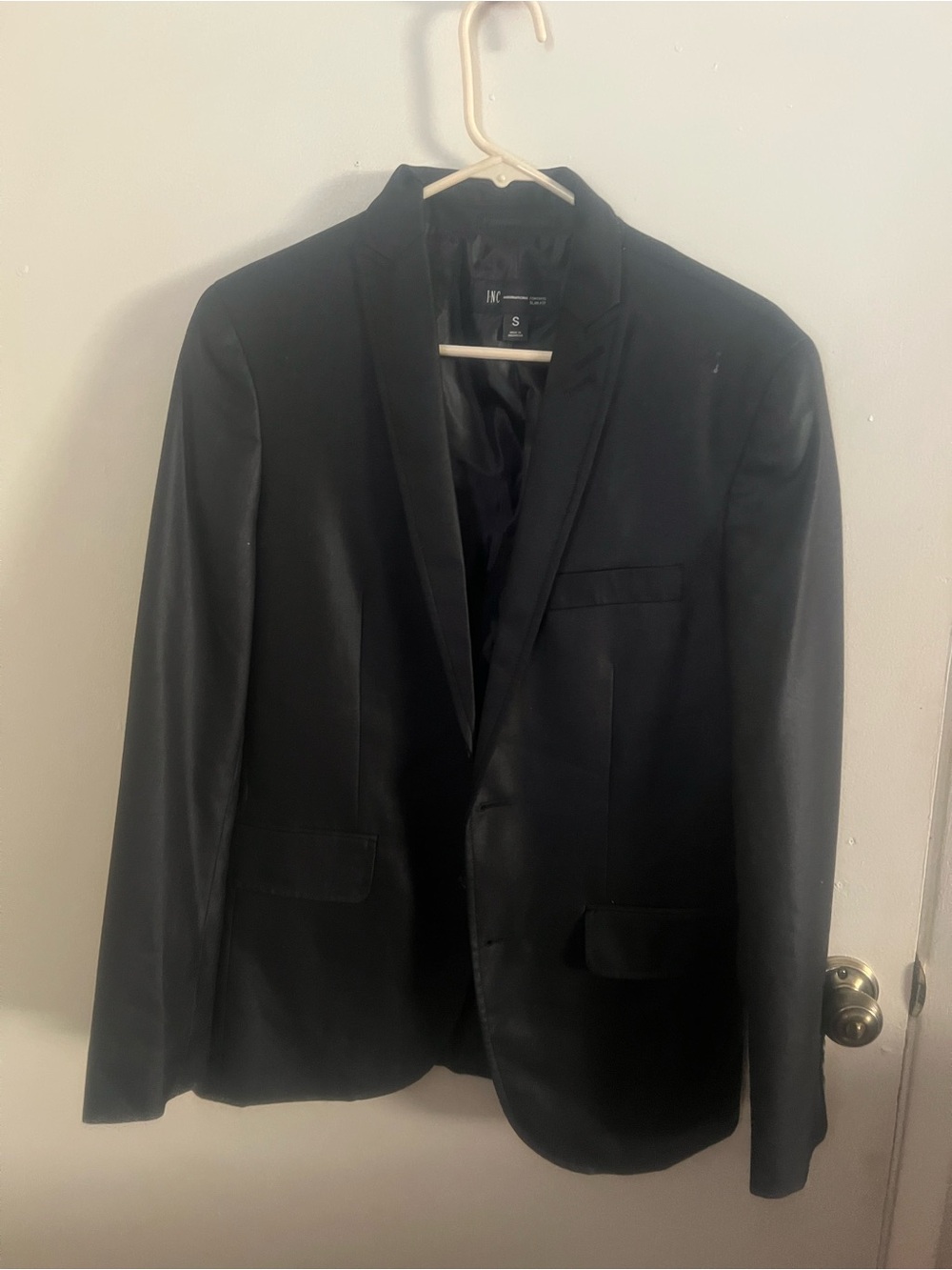 INC International Concepts Black Satin-Look Blazer